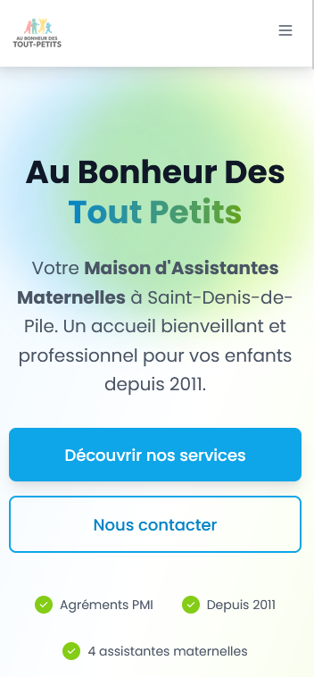 Au bonheur des tout petits - Vue mobile